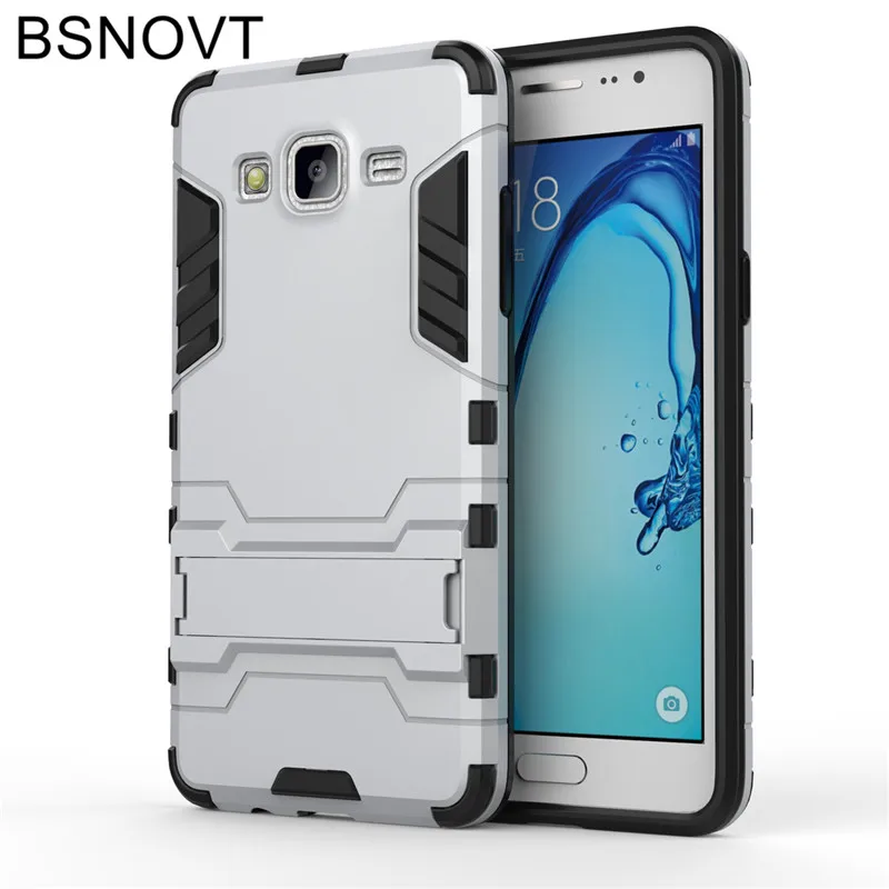 For Samsung Galaxy On5 Case Silicone + Plastic Kickstand Anti-knock Phone Cover |