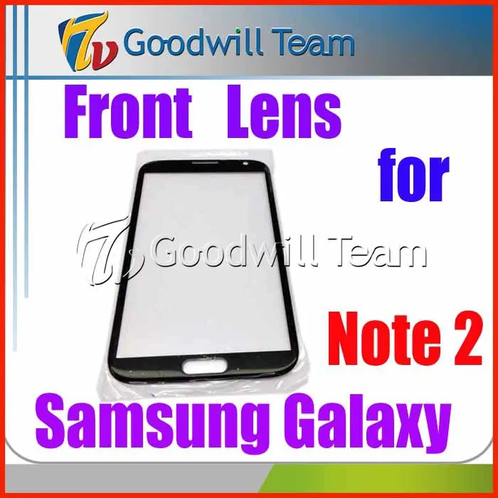 Wholesale- Replacement Part Front Glass Screen Lens for Samsung Galaxy Note 2 N7100 with logo 50pcs/lot free shipping | Мобильные