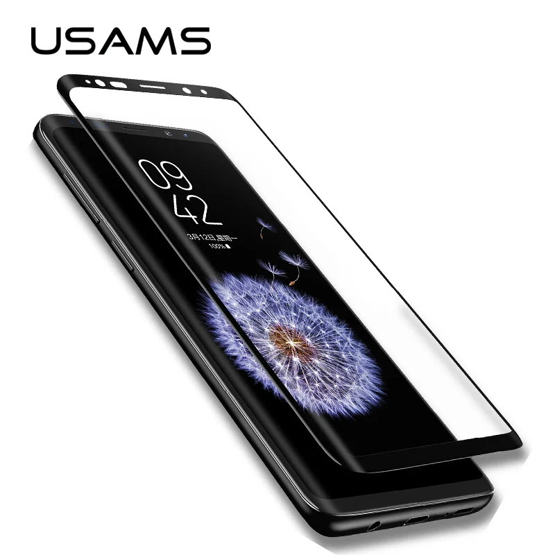 USAMS 0 33 мм экран для Samsung Galaxy S9 + ультра-тонкий 9H 3D стекло Plus изогнутый полный