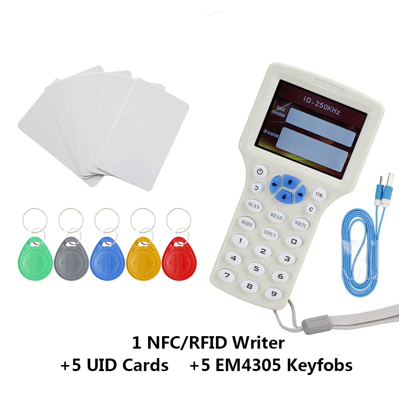 08CD-5UIDC58265K RFID Копир ID ридер писатель копия IC M1 13,56 МГц зашифрованный Дубликатор Программист USB NFC UID тег ключ карта Английский 10 Частота - Цвет: 08CD-5UIDC58265K