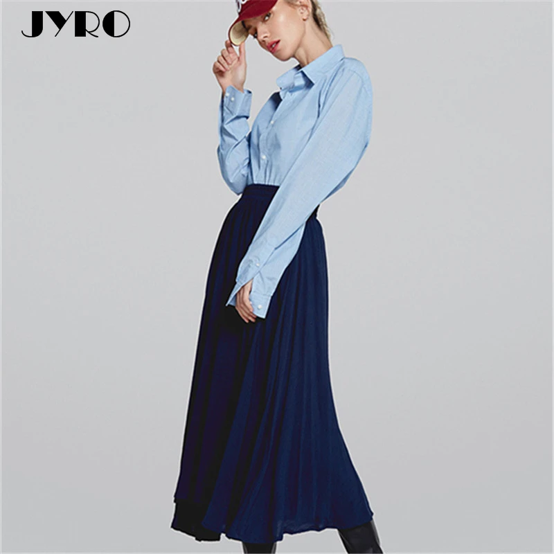 JYRO Мори Для женщин модные однотонные Цвет Повседневная юбка эластичный пояс