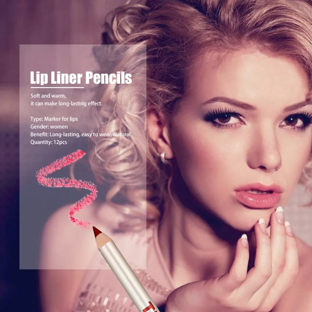12 шт./компл. карандаш для губ Lipliner профессиональный натуральный женский