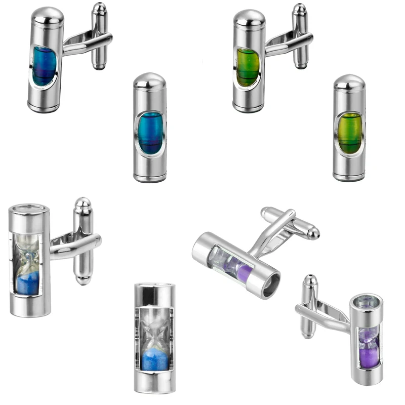 Новые модные мужские французские запонки из качественной меди Круглые Голубые