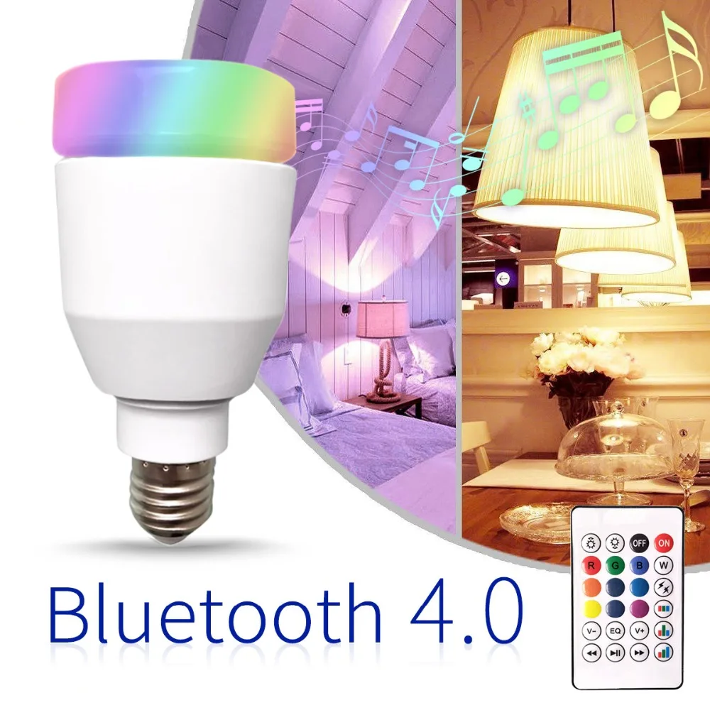 LKLTFX интеллектуальная Bluetooth музыкальная лампа светодиодная цветная Bluetooth Колонка лампа E27 Беспроводная с пультом дистанционного управления звуковая лампа