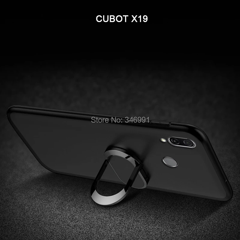 Cubot X19 Cover for 2019 Case luxury 5.93 inch Soft Black Silicone Magnetic Car Holder Ring Cases Fundas | Мобильные телефоны и
