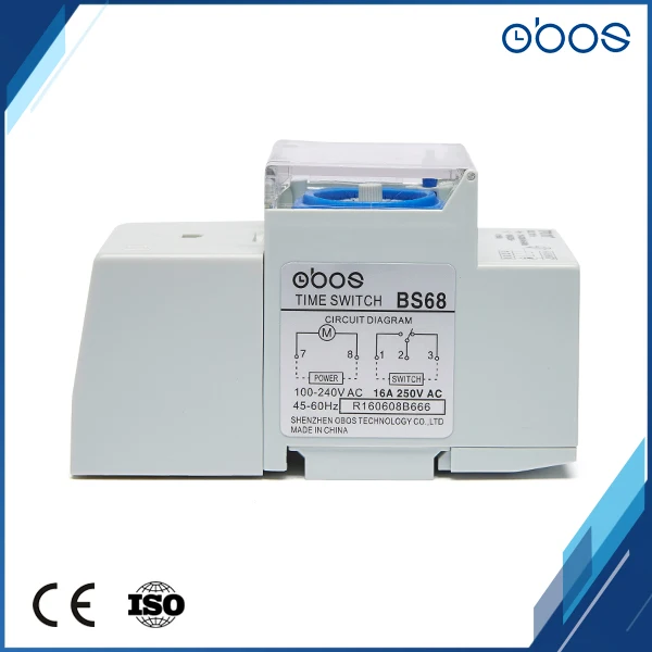 

10 pcs cheap price time timer 220V AC din rail mechanical timer switch with 48 times on/off timing setting unit 30mins