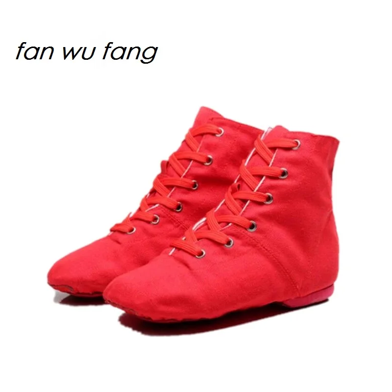Fan wu fang/2017 новое поступление красные парусиновые спортивные кроссовки для танцев
