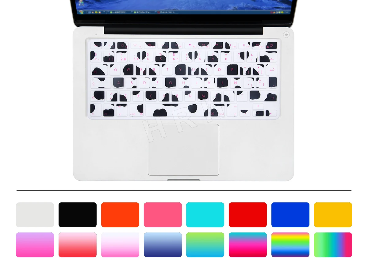 HRH ESP силиконовые испанские животные наклейка клавиатура Обложка протектор для Macbook Air Pro 13 15 17 протектор для Macbook клавиатура SpanI - Цвет: Cows