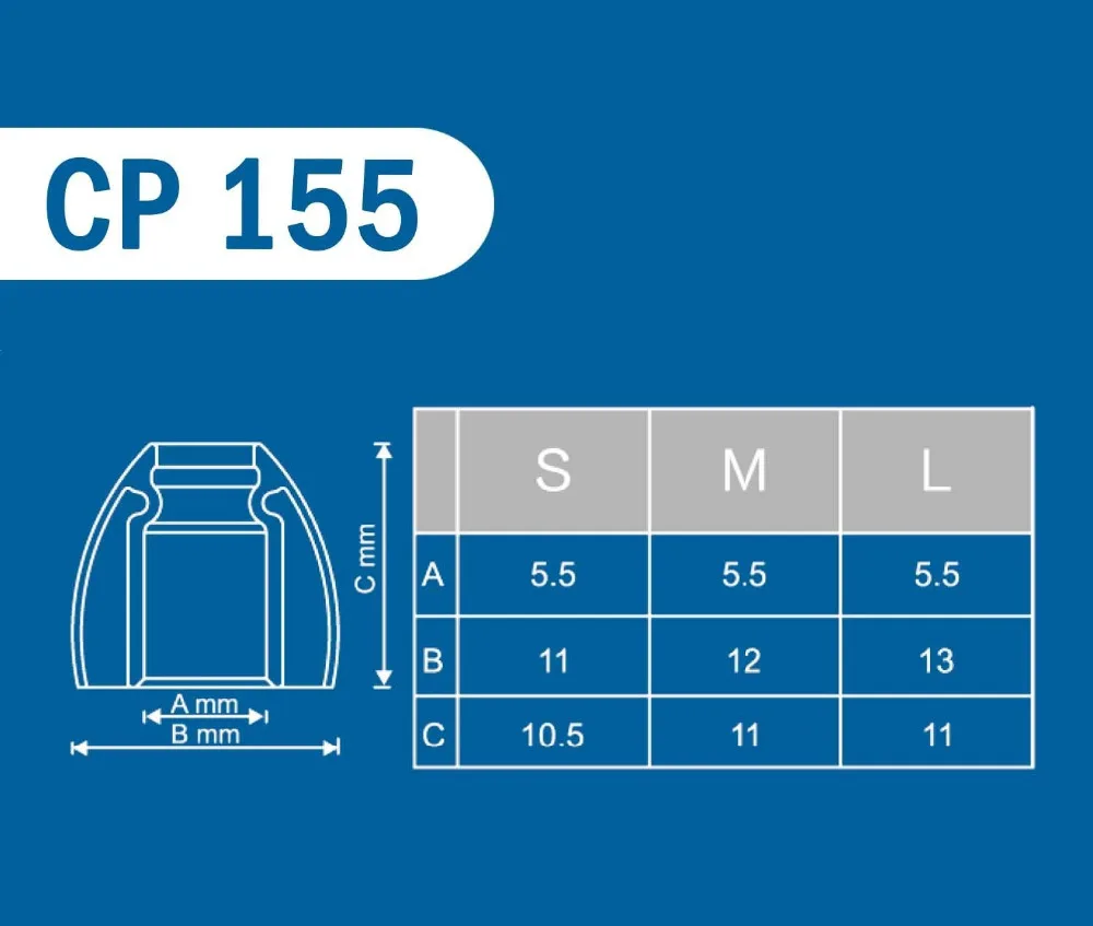 Силиконовые насадки SpinFit CP155 для наушников замена 5 мм Насадка диаметром большая