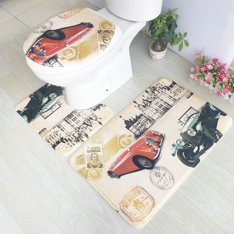 

3pcs Household Bathroom Floor Toilet Case Mat Lid Covers Seat Pad Rugs Bathroom Rug Home Floor Mats Thick Bath Rug Carpet Sale