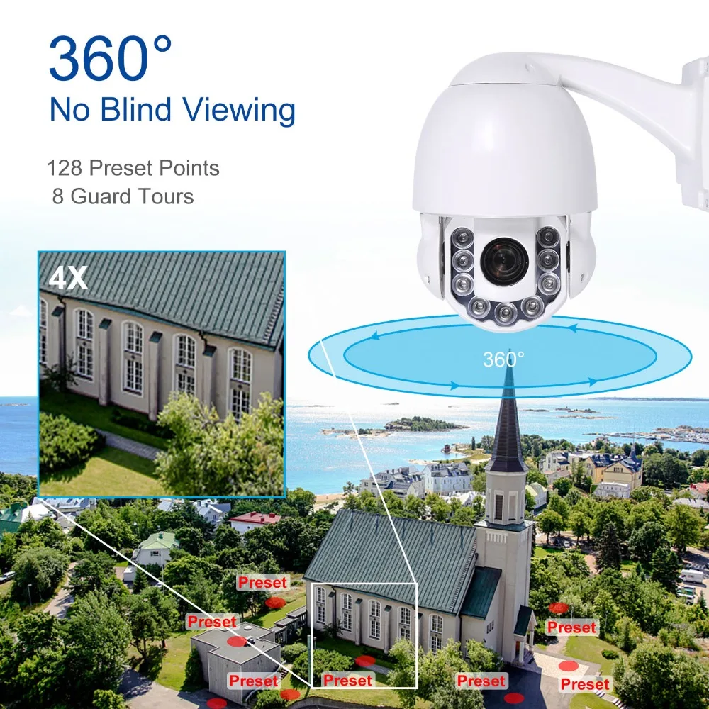 Беспроводная купольная POE PTZ ip-камера 2MP/5MP 4X HD Zooming videcam wifi веб-камера наблюдения наружная сигнализация CCTV веб-камера Onvif