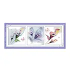 Триптих Hai Yulian, большие цветы, Китайская вышивка, Набор для вышивки крестиком, рукоделие, декоративная живопись