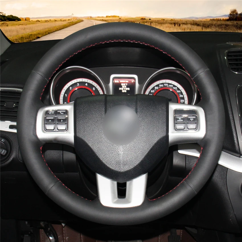 MEWANT черный чехол рулевого колеса автомобиля из искусственной кожи для Dodge Challenger