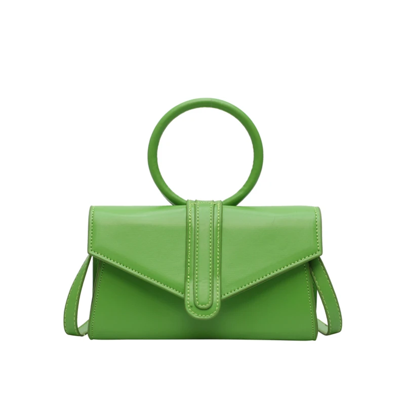 Модные дизайнерские женские яркие цвета сумочка с кольцом качественные кожаные