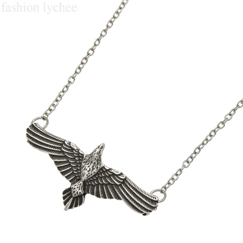 Модные lychee Norse винтажные Ворон Летающие птицы ворона животное длинное звено