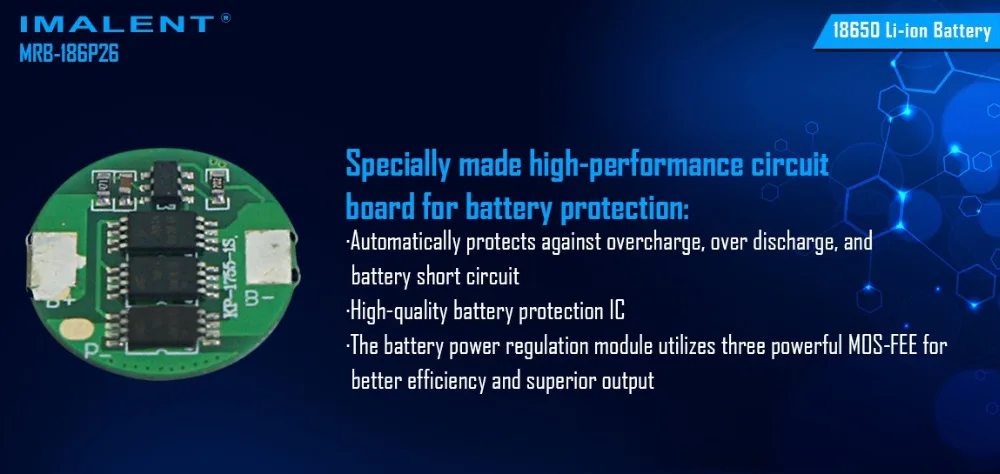 1 шт. IMALENT MRB-186P26 18650 2600mAh 3,7 v литий-ионная аккумуляторная батарея высокая производительность для светодиодных фонарей с высоким потоком