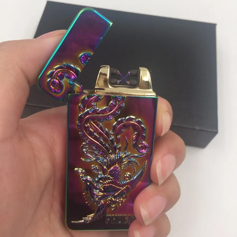 Электронная usb зарядка двойная плазменная дуговая Зажигалка перезаряжаемый электронный импульсный Зажигалка китайский Дракон Форма зажигалка для подарков