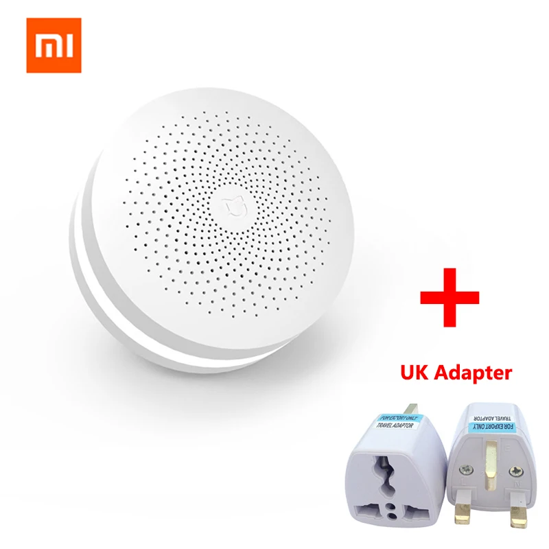 Add UK plug Обновленная версия Xiaomi Mijia умный дом Многофункциональный шлюз 2 сигнализация интеллектуальная онлайн радио ночной Светильник Bell - Цвет: Add UK plug