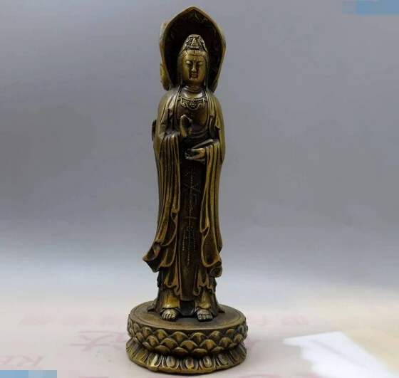 Китайская латунная Медная скульптура Kwan yin 10 дюймов|decor|sculpture buyerssculpture aluminum |