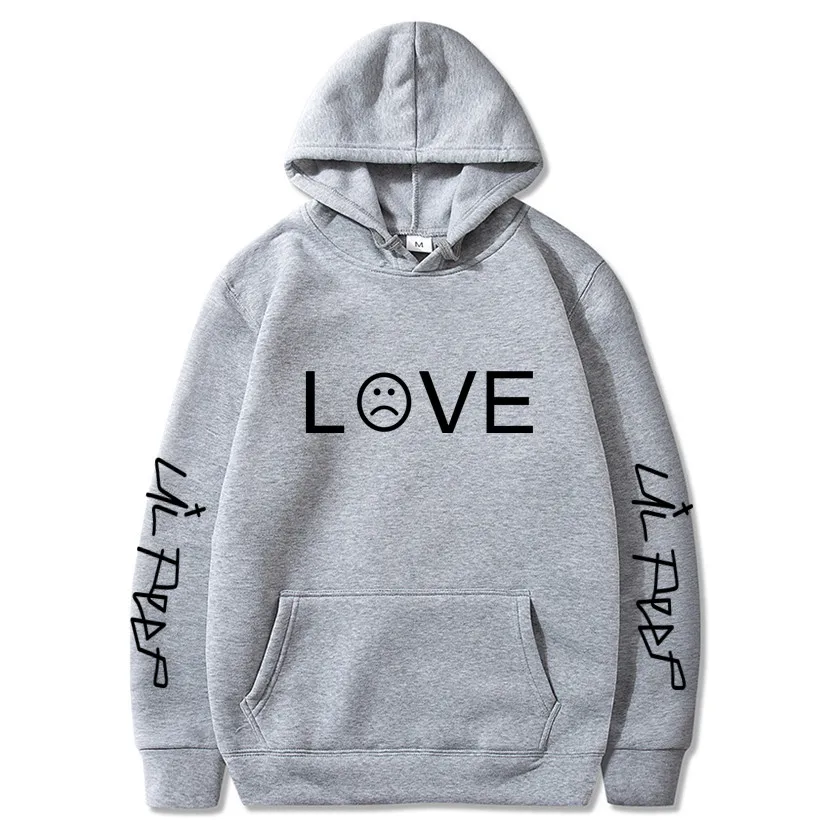 Light gray 19 Коллекция года, толстовки с капюшоном «hell boy Lil. Peep» для мужчин и женщин, пуловер с капюшоном для мальчиков и девочек, sudaderas cry, детские толстовки с капюшоном, толстовки с надписью «love» - Цвет: Light gray 19