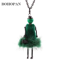 charm fashion necklaces for women girl 6 color lovely dress figure doll pendants necklace long sweater chain charm jewelry party