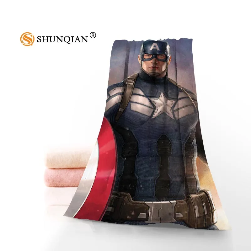 Towel Высокое качество, полотенце для лица Капитан Америка/банное полотенце на заказ, супер абсорбирующее полотенце из микрофибры s 35x75 см, 70x140 см - Цвет: Towel