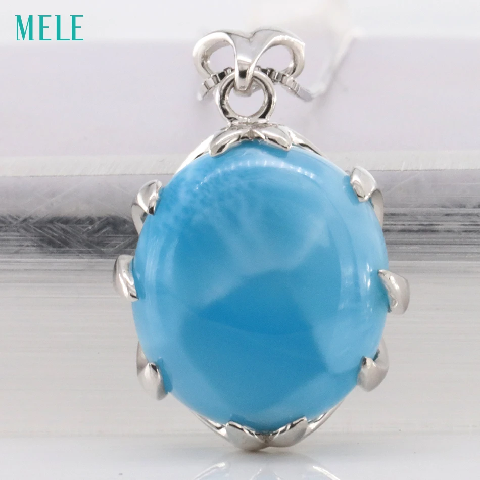 Женская подвеска из натурального серебра 925 пробы большой овальный кулон