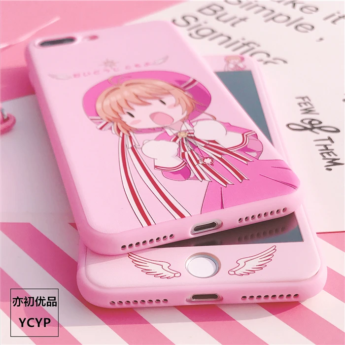 Для iphone XS Max милый Cardcaptor Sakura задний Чехол+ пленка для экрана из закаленного стекла, Девушка Мягкий чехол для iphone X XR 6 7 8plus