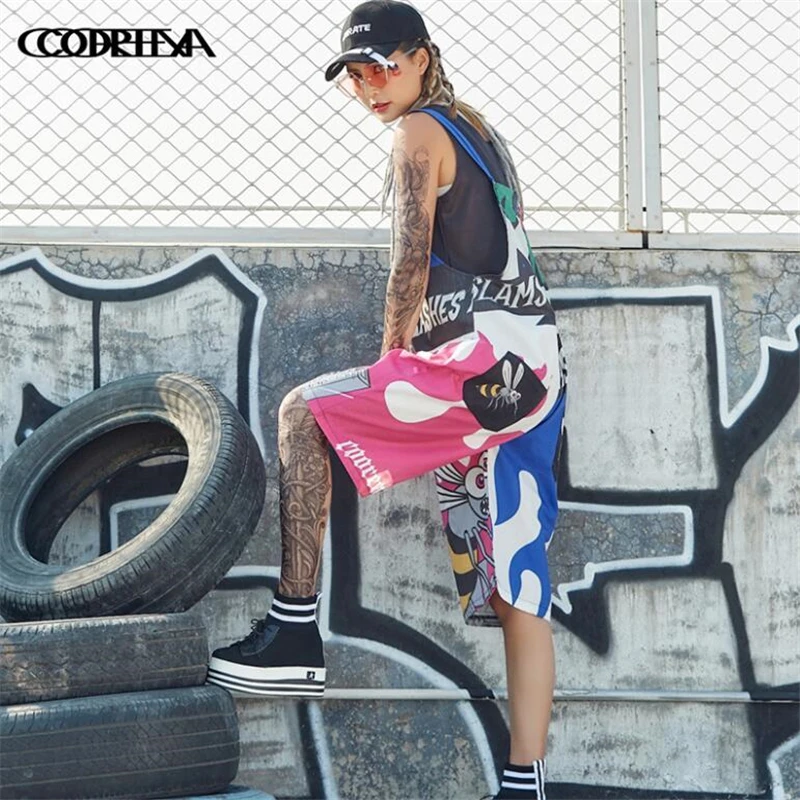 Женский комбинезон на подтяжках Tide фирменный оригинальный с принтом