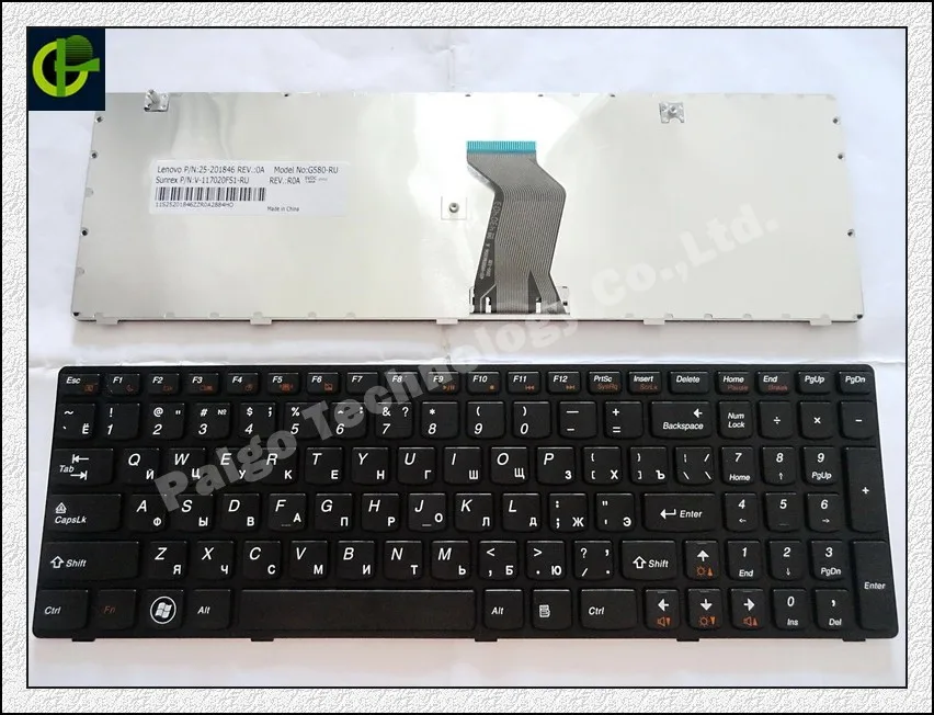 Русская клавиатура для Lenovo G580 Z580 V580 g580a v580a z580a g580ah G580AM G580G G585 G585A G585AR RU черная рамка