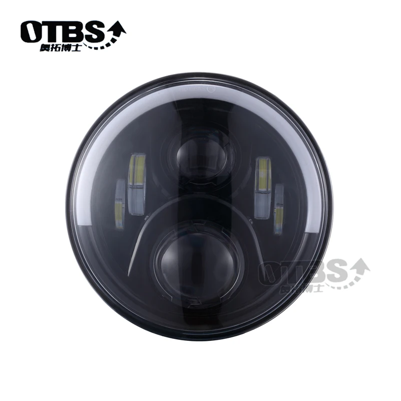 OTBS DOT E9 Mark 7 дюймов круглый светодиодный фонарь с белым/янтарным ореолом кольцо