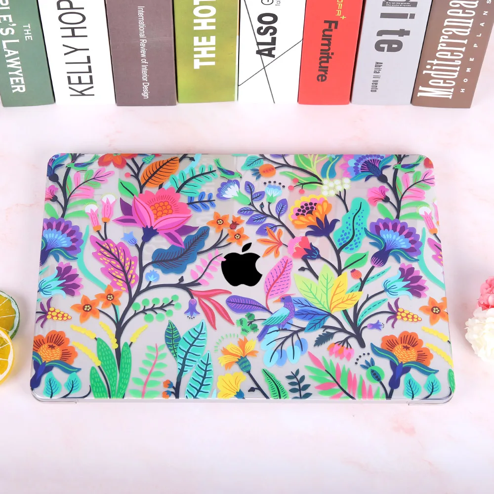 Цветочный чехол для ноутбука MacBook Air 13 A1466 A1932 Pro 13 15 16 дюймов Сенсорная панель A2141 a2159 пластиковый жесткий чехол Keybaord