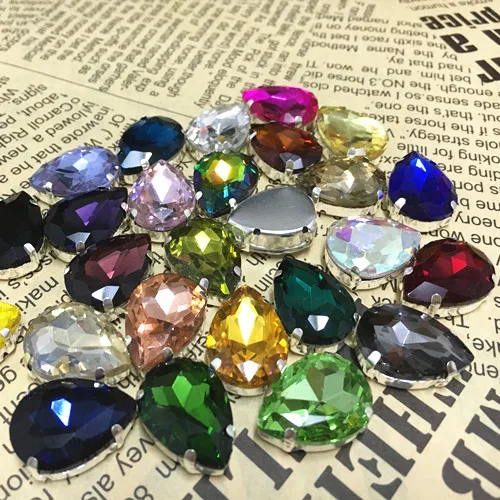 Olivine Color Sew On Rhinestones Pear Shape Fancy Stone With Claw Setting 10x14mm13x18mm 18x25mm 20x30mm For Jewelry Making | Дом и сад