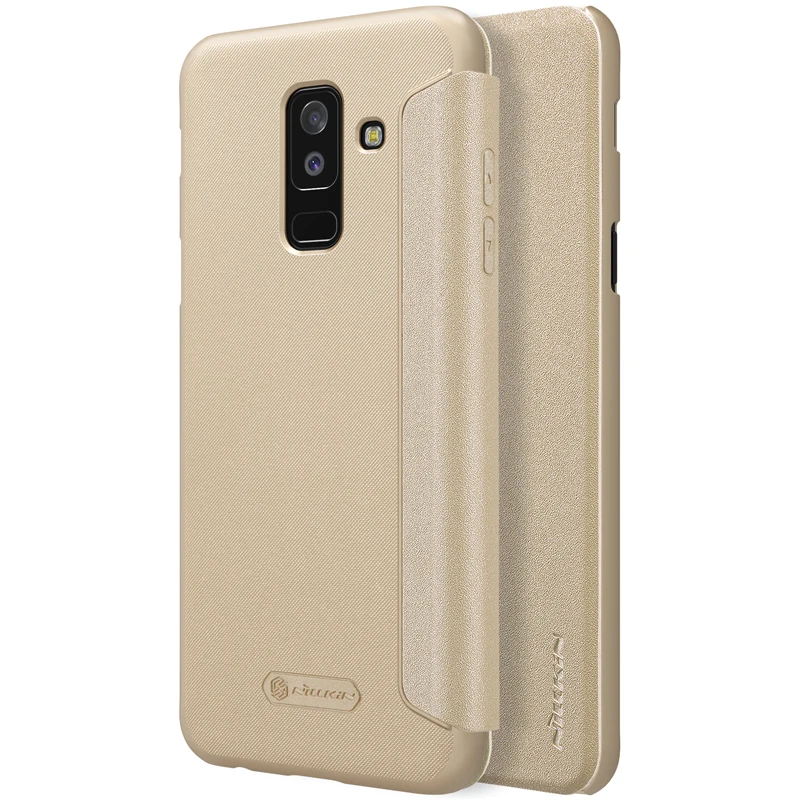 Для Samsung Galaxy A6 Plus чехол NILLKIN Sparkle откидная кожаная задняя крышка для телефона сумка