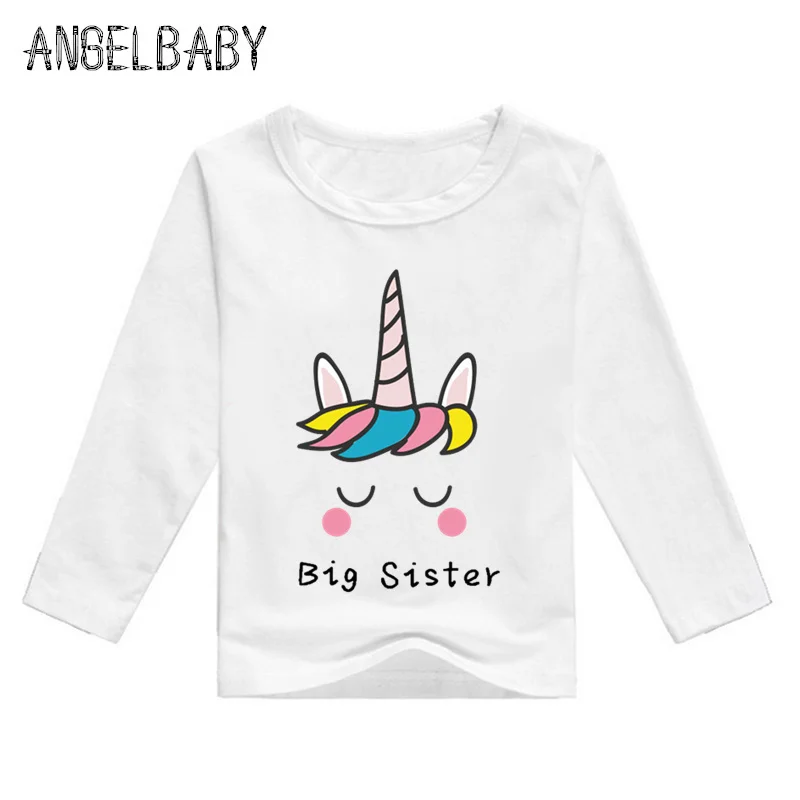 2019 для маленьких девочек/Big Sister (старшая сестра) Единорог матч Детская одежда с