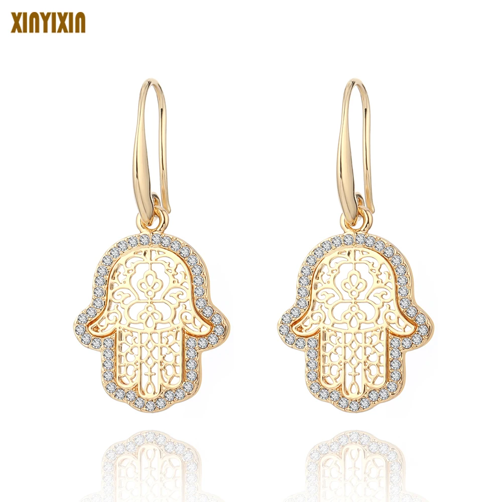 Золотистые и Серебристые серьги капли Hamsa с кристаллами|dangle drop earings|dangle earringsdrop dangle