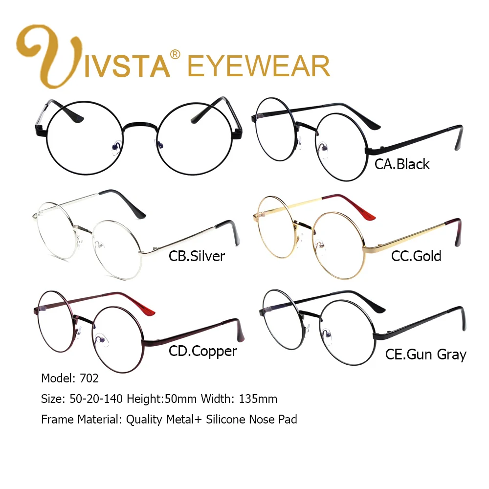Оправа для очков IVSTA круглые женские оптические прозрачные линзы золотые