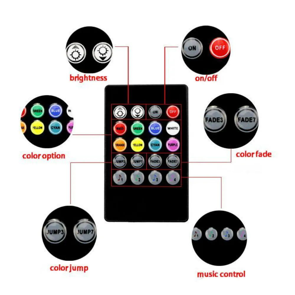 JURUS 4 шт. RGB гибкая светодиодная лента автомобильный светильник s комнатный