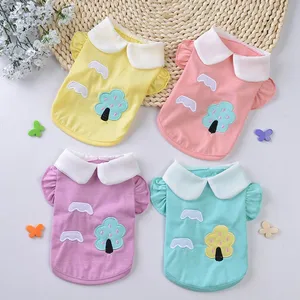 Футболка для собак на весну и лето, рубашка для домашних животных, одежда для собак из 100% хлопка, розовый жилет для щенка, одежда XS-XL, бесплатная доставка