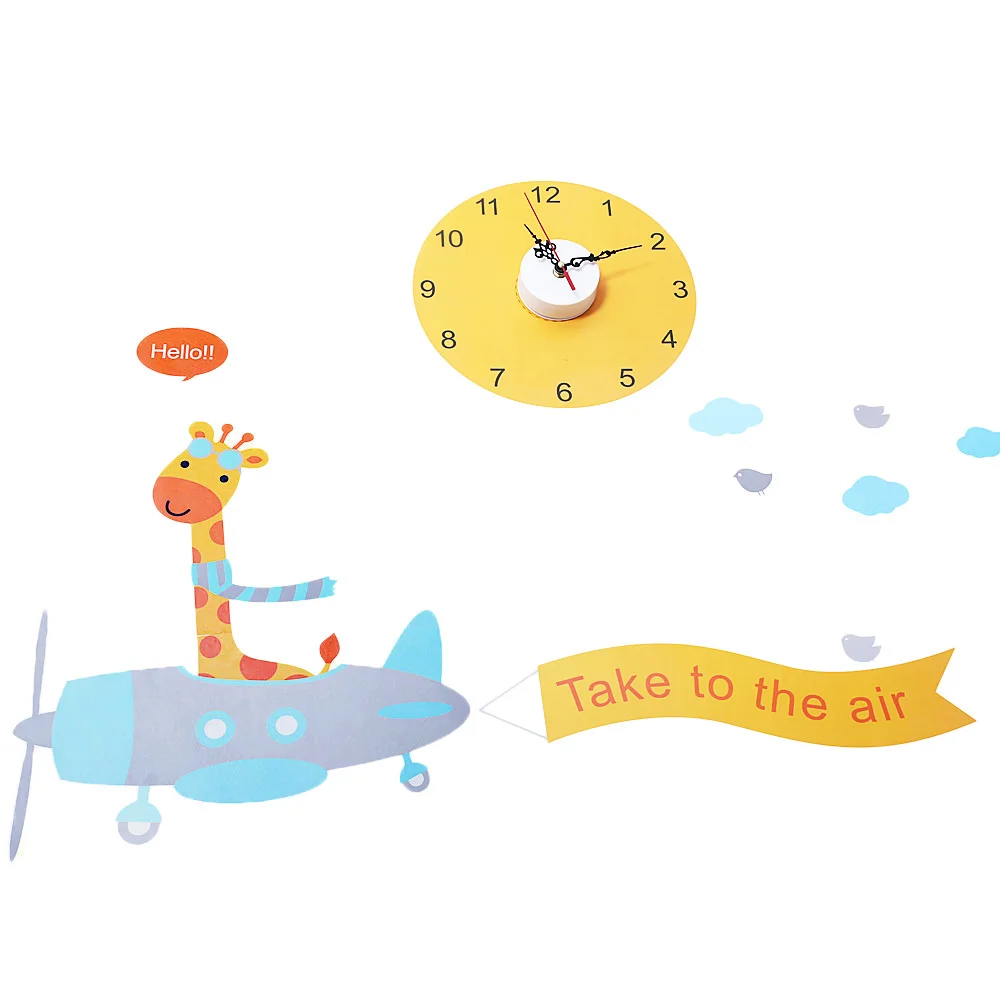 Настенные часы с мультяшным рисунком оленя для детей креативные съемные