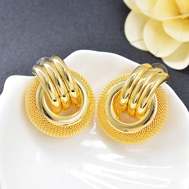 Sunny Jewelry классические большие круглые серьги для женщин модные гвоздики