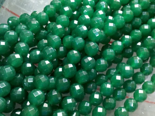 10 мм Ограненный ААА натуральный изумрудно-зеленый нефрит бусины 15&quot | Украшения