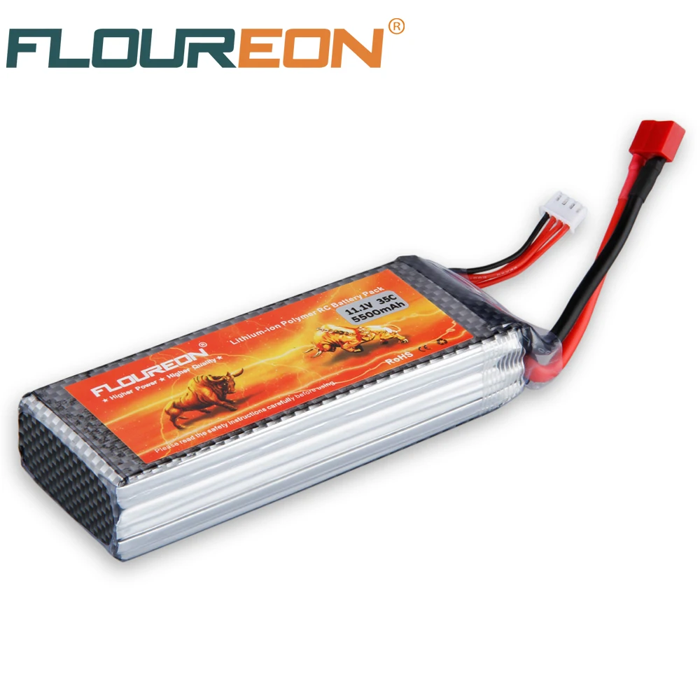 FLOUREON 11 1 В 5500 мАч 35C 3S Lipo батареи Deans T Plug для RC вертолет самолет автомобиль Грузовик