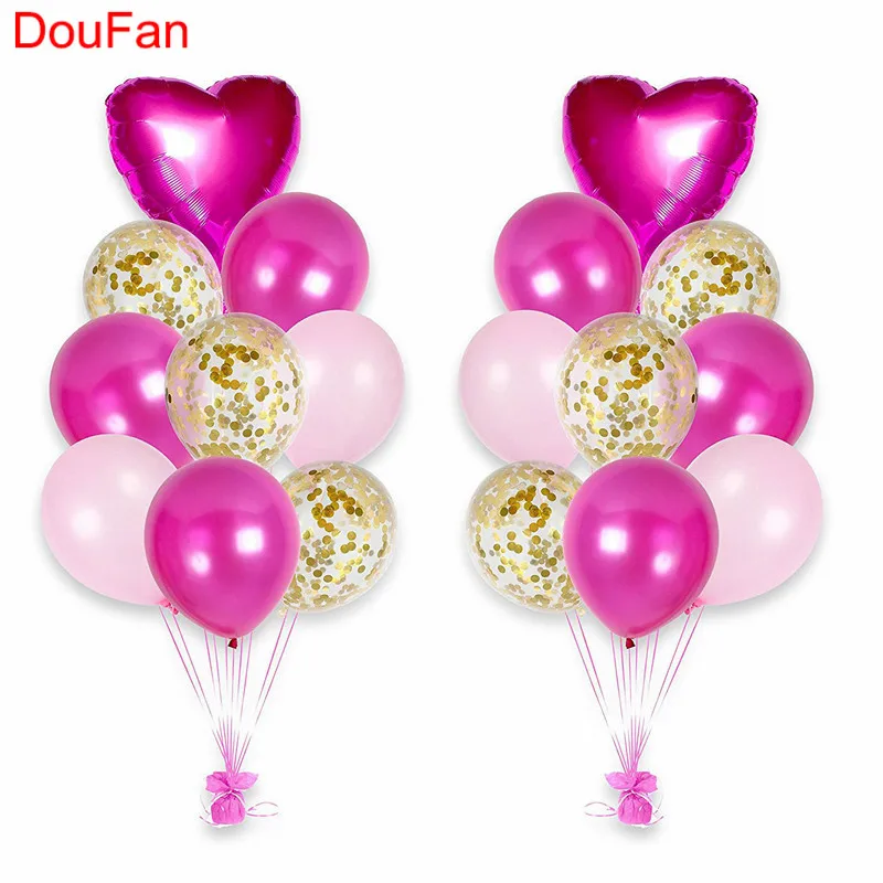18 шт./компл. шар из фольги в форме сердца розового золота латексные воздушные шары
