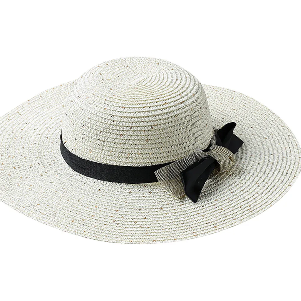 Летняя женская соломенная шляпа с бантом в лаконичном стиле хлопковая