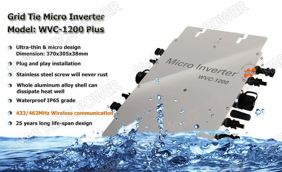 22-50 V постоянного тока в переменный AC110V или 220 V Водонепроницаемый 1200 Вт сетки галстук инвертора со слежением за максимальной точкой мощности, микро-инвертор с Беспроводной Связь функция для е-байка 36В PV Системы