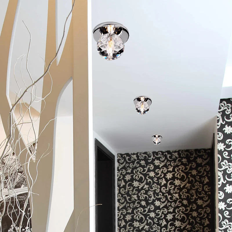 Новый современный светодиодный потолочный светильник с хрустальным шариком K9