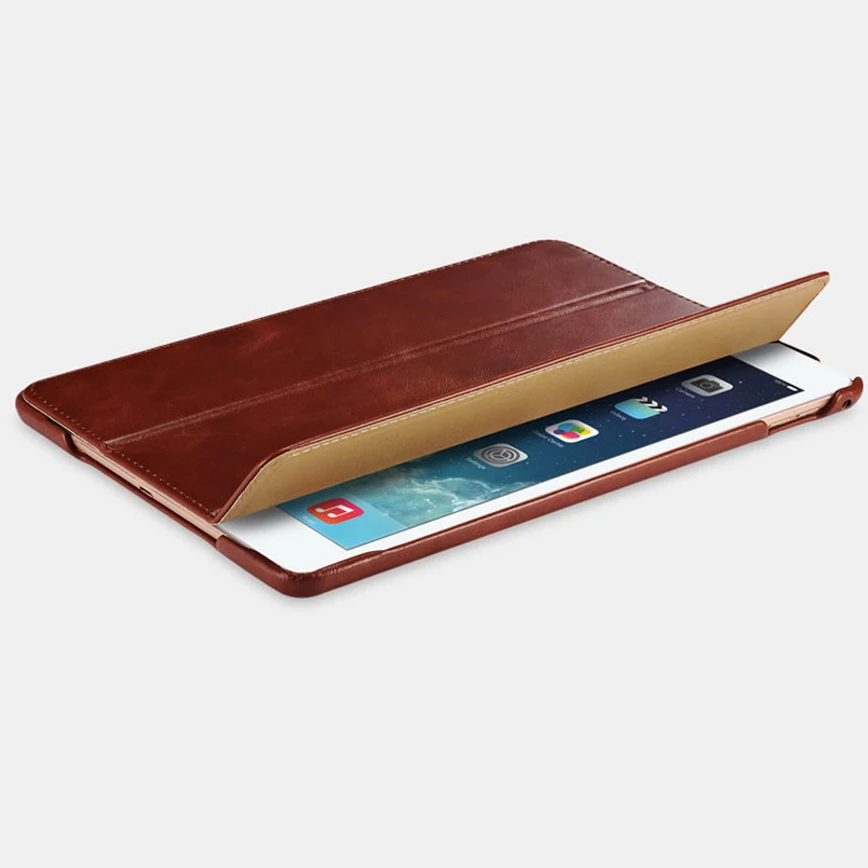 ICARER Винтажный чехол книжка из натуральной кожи для iPad Air 2 с подставкой/функцией