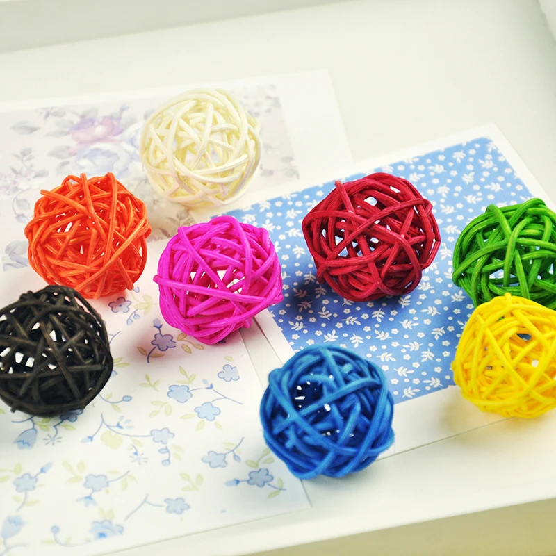 6 шт./лот разноцветные Плетеные шарики из ротанга детские игрушки для фотостудии