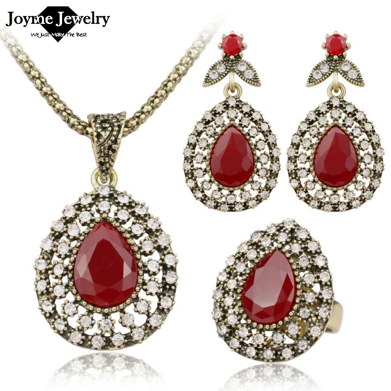 Новый модный набор ювелирных изделий зернистая Капля воды старинная бронза три